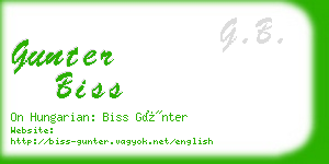 gunter biss business card